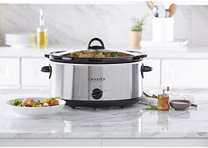 7 Quart Oval Manual Slow Cooker – Stainless Steel - Curated Catalog F2