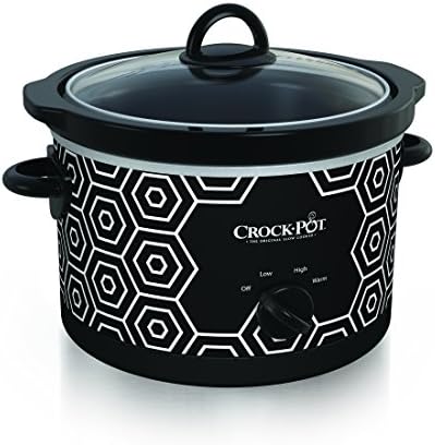 4.5 Quart Portable Slow Cooker – Black & White - Curated Catalog S4