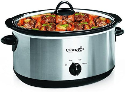 7 Quart Oval Manual Slow Cooker – Stainless Steel - Curated Catalog F2