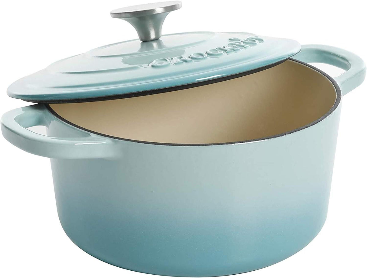 3 Quart Enameled Cast Iron Dutch Oven – Aqua - Curated Catalog E4