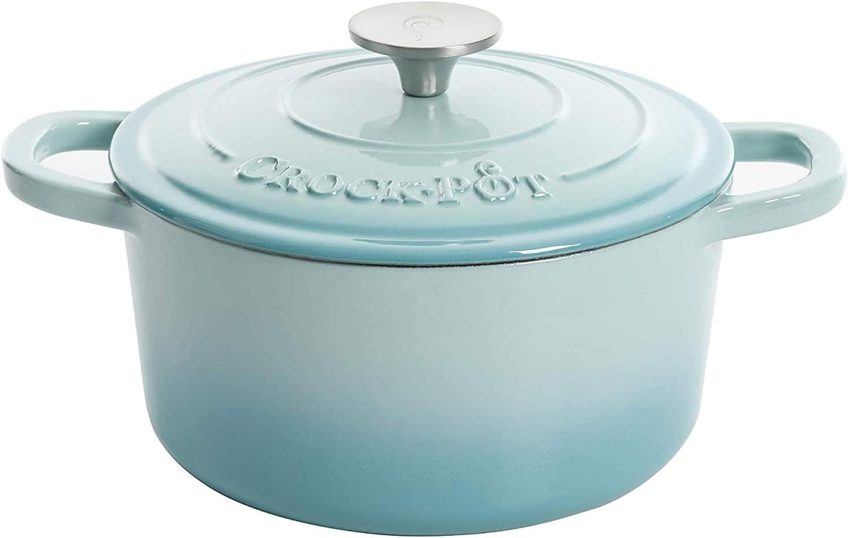 3 Quart Enameled Cast Iron Dutch Oven – Aqua - Curated Catalog E4