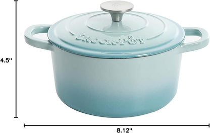 3 Quart Enameled Cast Iron Dutch Oven – Aqua - Curated Catalog E4