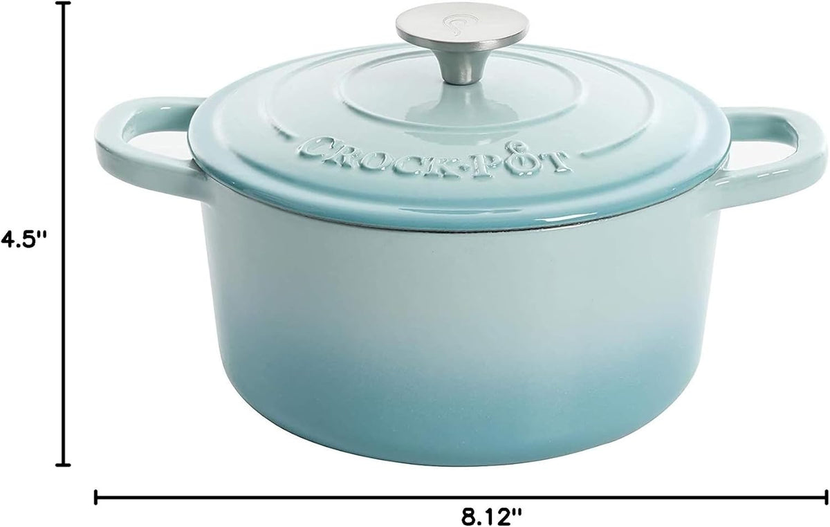 3 Quart Enameled Cast Iron Dutch Oven – Aqua - Curated Catalog Y9