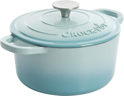 3 Quart Enameled Cast Iron Dutch Oven – Aqua - Curated Catalog E4